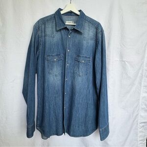Tintoria Mattei 954 washed-denim shirt XXL 100 % cotton.